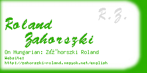 roland zahorszki business card